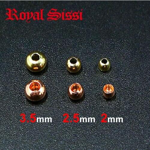 60pcs/set 2mm/2.5mm/3.5mm fly tying Brass Beads brass&copper Head beads For Pupa Bugs nymph Head Eyes fly tying metal materials