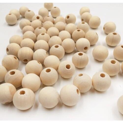 50-100PCs Natural Ball Wood Spacer Beads 6-20mm For Charm Bracelet Wholesale baby wood beads jewelry DIY wooden necklace