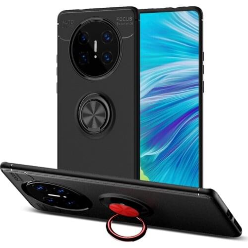 Mate 40 Case For Huawei Mate 40 Pro Plus Case Car Holder Stand Magnetic Bracket TPU Cover For Mate 40 Pro+ Wite Finger Ring Capa