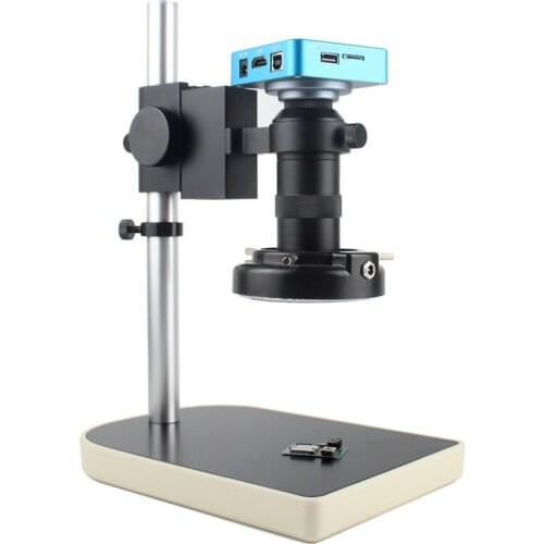 1080P HDMI VGA digital microscope for electronic soldering 130X 38MP microscope camera USB LED Ring Light professional repair