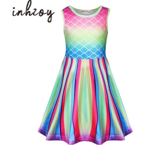 Girls Floral Sleeveless Dresses Kids One Piece Sundress for Casual School 4-13 Years Old