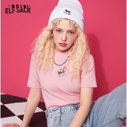 Женские полосатые футболки ELF SACK China At AliExpress