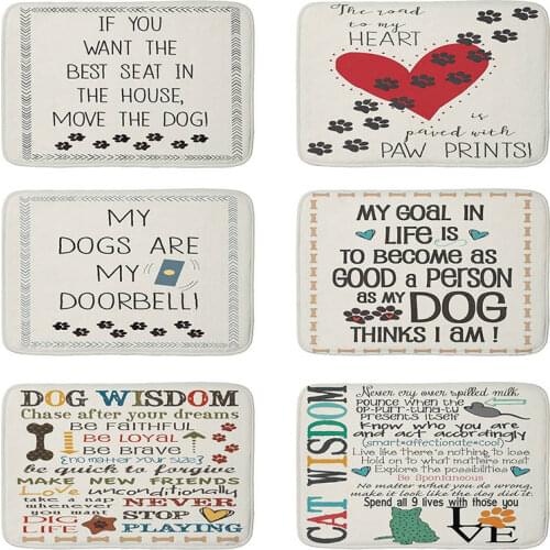 Letter My Dog Is My Doorbell printed Flannel Floor Mat Anti-Slip Tapete Floor Mats Kitchen Doormat welcome mats for front door