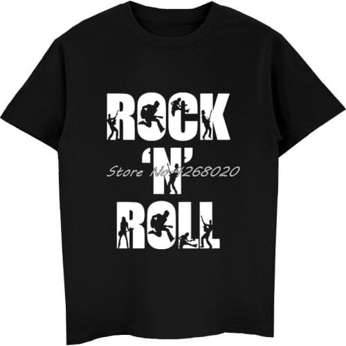 Fashion Rock N Roll Personalized Music T-shirt Mens Short Sleeve O-neck Cotton T Shirt Summer Male Hip Hop Shirt Harajuku Tees