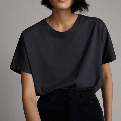 Summer T shirt Women England Style Simple Solid O-Neck Cotton Match Basic Harajuku Tshirt Female Womens Camisetas Verano Mujer