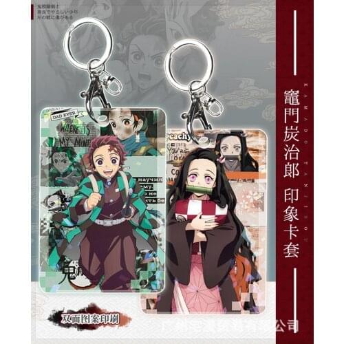 IVYYE Kimetsu no Yaiba A252542 Fashion Anime Card Holder Cartoon Credit Bags Coin Bus Cards Key chain Girls Gifts