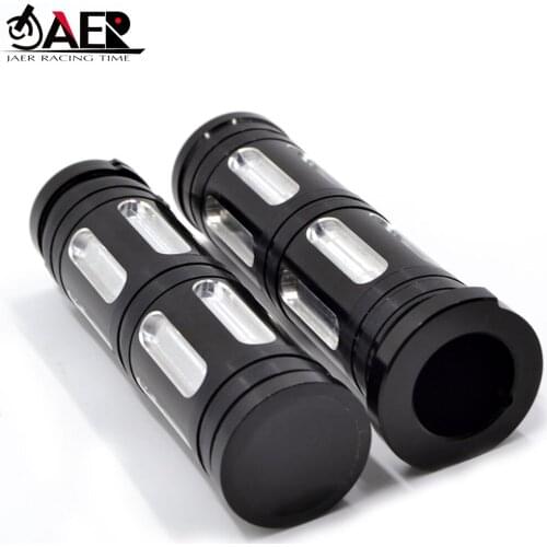 JAER Motorcycle CNC 1'' Handlebar Cross Grips 25mm Hand Grips for Harley Sportster XL883 XL1200 Touring Dyna Softail Custom