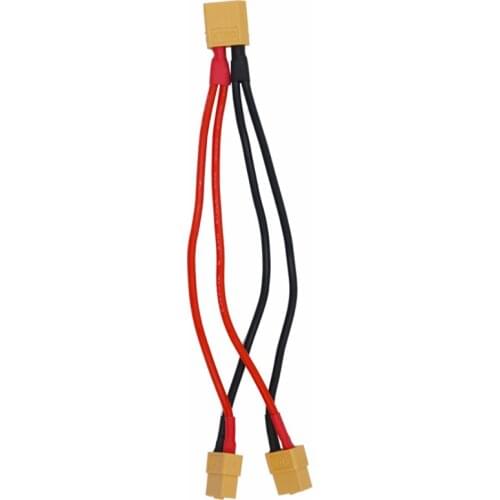 XT60 Parallel Battery Connector Cable Dual Extension Y Splitter 16AWG 15cm Silicone Wire