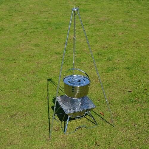Camping Campfire Cooking Dutch Oven Tripod / Adjustable Grill Tripod Cooker Stand Hanger with Storage Bag