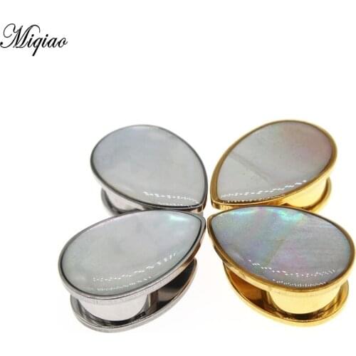 Miqiao 1pair 6-16mm Water drops Shell Ear Expander Stainless steel Tunnels Plugs Gauges Body Jewelry Piercing