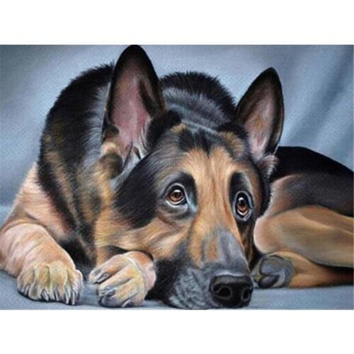 Animal German Shepherd DIY Embroidery 11CT Cross Stitch Kits Craft Needlework Set Printed Canvas Cotton Thread Home Room