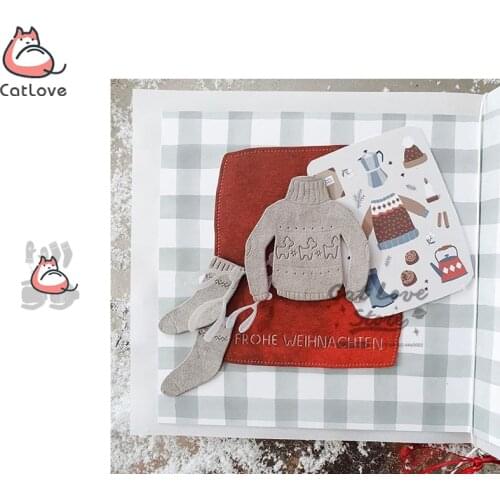 Sweater Gloves Socks Christmas Metal Cutting Dies Scrapbooking Stencil Die Cuts Card Making Craft Embossing New Dies For 2020