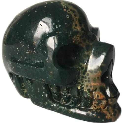 Natural Sea jade quartz crystal skull for sale Stones home decorative Halloween and DIY decorations gift Reiki