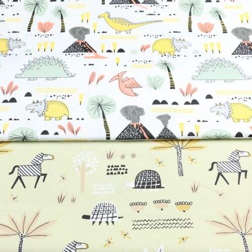 Printed Dinosaur Pony Cotton Twill Fabric Kids Cotton Cloth For DIY Sewing Quilting Fat Quarters Material For Baby&Child