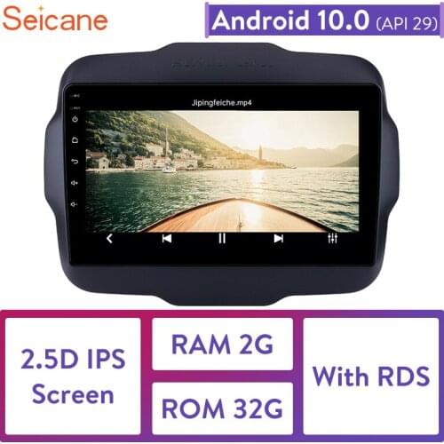 Seicane Car Android 10.0 GPS Navigation Bluetooth For 2016 Jeep Renegade WiFi Multi-Touch Screen 9 Inch 2DIN Car Radio Player