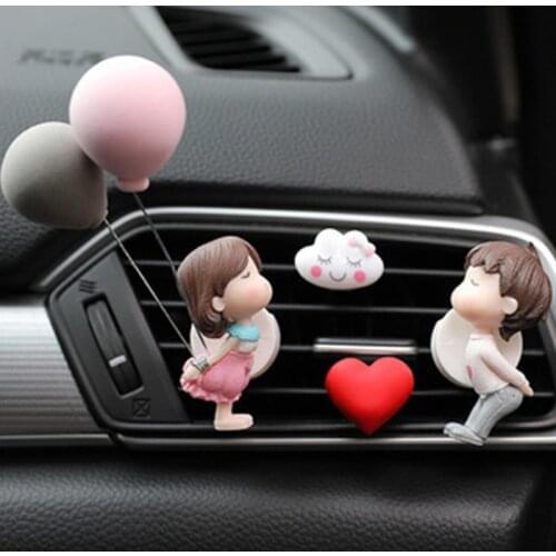 Cute Lovely Couple Girl Boy Car Air Vent Solid Perfume Car Aroma Diffuser Distributor Car Fragrance Perfume For Car