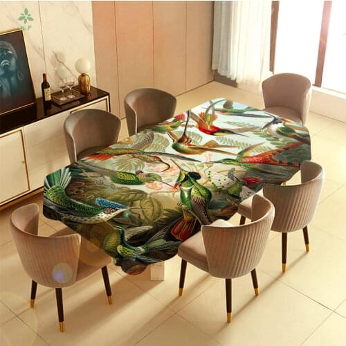 Watercolor Parrot Features Tablecloth Table Decoration Anti - Dirt Anti - Oil