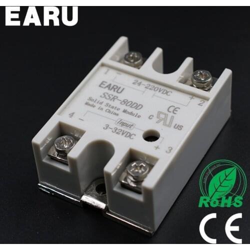1 pcs Solid State Relay SSR-80DD 80A 3-32V DC Input TO 24-220V DC SSR 80DD SSR-80 DD Industry Control Factory Wholesale Hot
