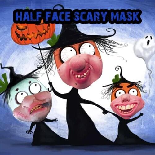 Funny Party Mask Latex Clown Cosplay Half Face Scary Mask Masquerade Halloween Party Decoration Cosplay