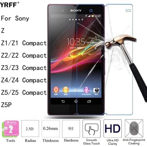 10PCS 2.5D Tempered Glass Screen Protector Film For Sony Xperia Z1 Z2 Z3 Z4 Z5 Compact Mini For Sony Xperia Z Z1 Z2 Z3 Z4 Z5 Z5P