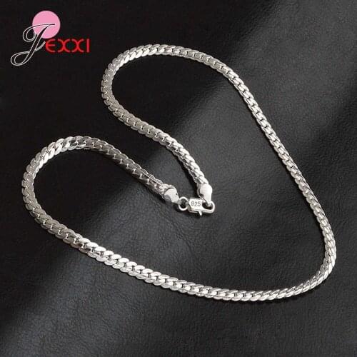 Luxury Brand Women 925 Sterling Silver Link Chain Necklaces Jewelry Party Gift 5mm Thickness Length 20 Inches Weight 25g