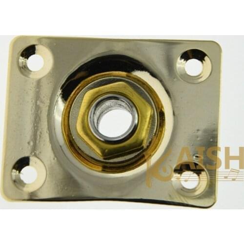 Gold Electric Guitar Jack Plate Square Jack Socket