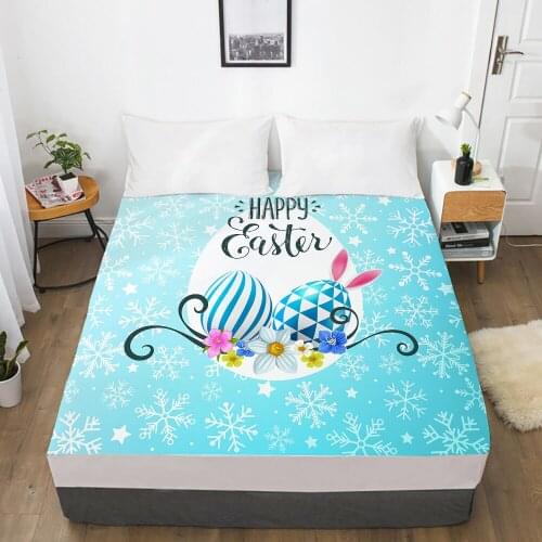 1pc bed sheet Elastic fitted sheet With An Elastic Band 150/180/200/160*200 Mattress Cover Double Bed cover Eastey Sea blue