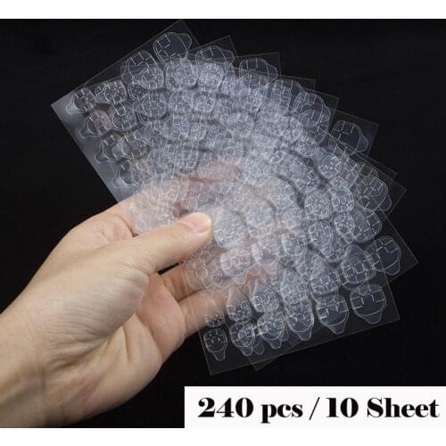 10 Sets To 20 Sets Per Pack Super Sticky False Nail Adhesive Tape 6 Sizes Easy To Use For Press On Fake Nail Toe Nails