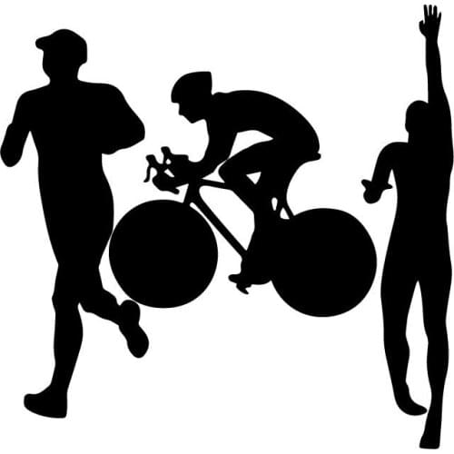 15.8CM*15.4CM Triathlon Run Bike Swim Endurance Car-Styling Vinyl Car Sticker