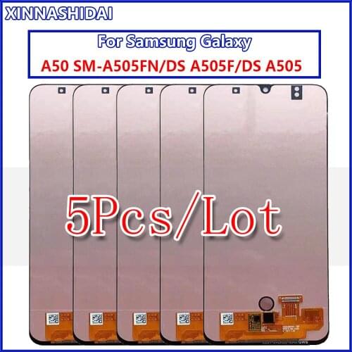 5PCS/LOT For Samsung Galaxy A50 SM-A505FN/DS A505F/DS A505 LCD Display Touch Screen Digitizer With Frame For Samsung A50 lcd