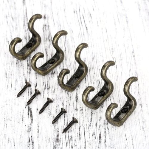 5Pcs Metal Wall Mounted Towel Clothes Holder Robe Hooks HangerFurniture Door Hooks Bathroom Hanger Clothes Hat Coat Hanging