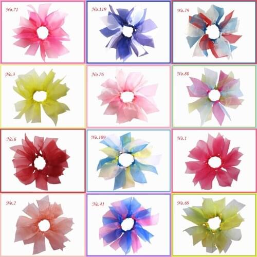 50 pcs BLESSING Girls Organza Pony Bow Ponytail Streamer 122 Style