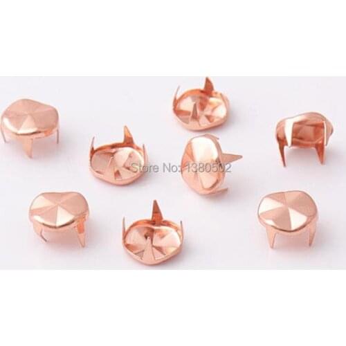 50pcs /lot rose gold color Four claw Stud Garment Rivets DIY Shoes Bag Decorative 9*5mm