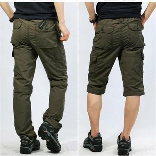 Spring Summer Mens Detachable Cargo Pants Waterproof Baggy Outdoor Fishing Hiking Hunting Overalls Camping Trekking Trousers