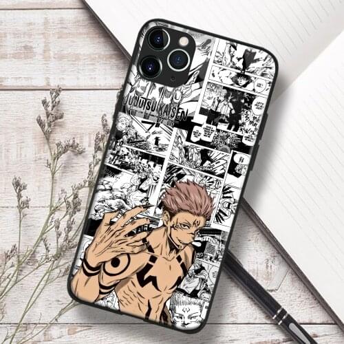 Sukuna Jujutsu Kaisen Anime Soft TPU Glass Phone Case for IPhone SE 6s 7 8 Plus X Xr Xs 11 12 Mini Pro Max Samsung