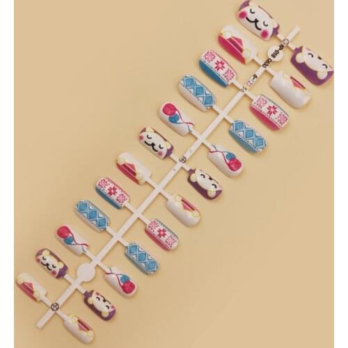 24Pcs Colored fake nails Simple and quick to do nails Suitable for professional salon or home use full cover nails