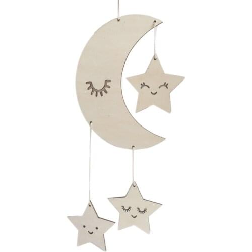 Nordic Style Moon Cloud Decoration Baby Room Wall Hanging Kids Tent Decoration Children Room Pendant Accessories Photo Props