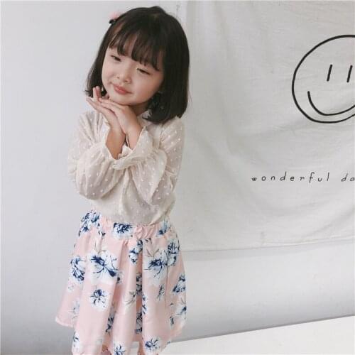 Children Girls Clothing Sets 2018 Autumn New Baby Girl Cute Shirt+flowers Printed 2pcs Suit Korean Kids Girls Sets Baby Clothes