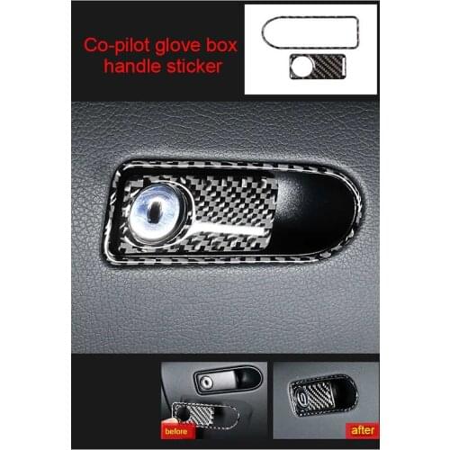 For Benz GLC 2015-2019 carbon fiber Co-pilot glove box handle sticker 2pcs