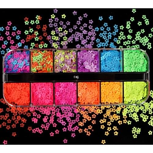 Fluorescence Flowers Sequins Glitter For Resin Mold Fillings Resin Shaker Filler Jewelry Crystal Crafts Resin Art Decorations