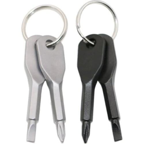 Pocket Keychain Multitool Key-Shaped Precision Cast Steel Mini Slotted Screwdriver Edc Multifunction Backpack Accessory