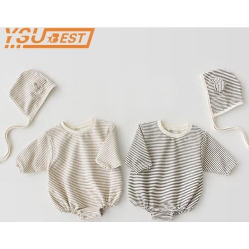 2019 Baby Boys Girls Clothes Jumpsuits+Hat Long Sleeves Baby clothing Infant Girl Clothes Cotton Baby Rompers Korea Japan Style