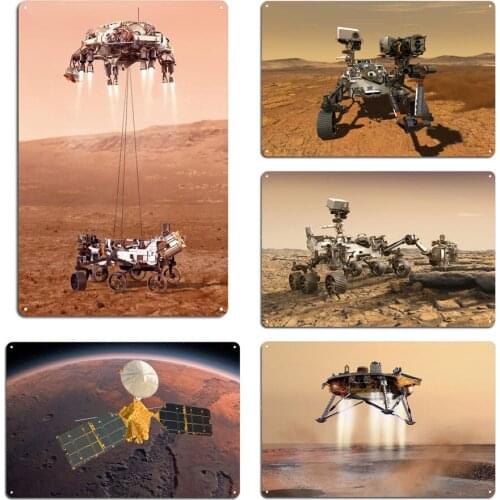 Mars Perseverance Rover Mars Mission 2021 Amazing Metal Signs Cinema Mural Painting Pub Design Metal Great Tins Sign
