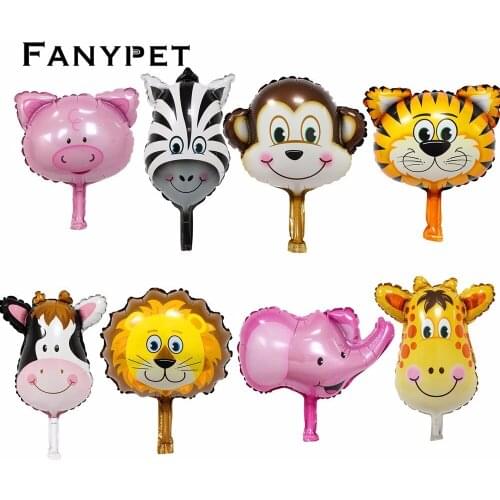 Mini Lion&monkey&zebra&deer&cow&tiger&elephant&pig Head Helium Foil Balloons Birthday Party Animal Balloons theme party suppiesd
