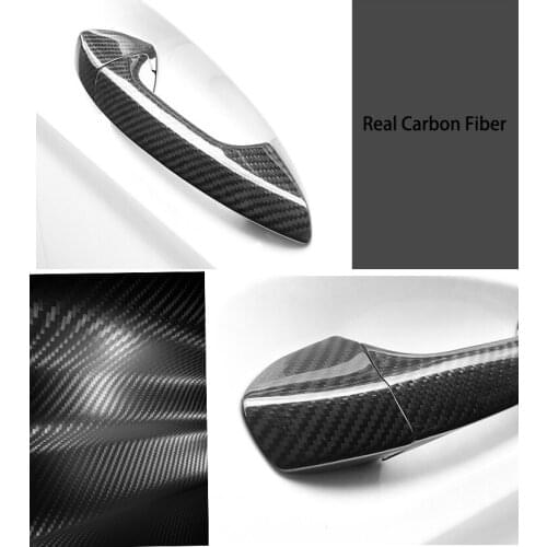 For Mercedes Benz C E GLK ML CLA Class W166 W117 X204 W204 W212 W246 Real Carbon Car Side Door Handle Cover Trim Accessories