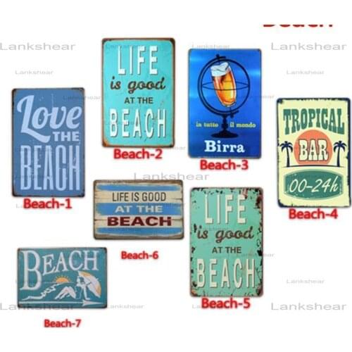 NEW Vintage Metal Sign Poster Home Decoration Modern Home Decor Metal Beach Wall Art Metal Tin Painting 20x30CM