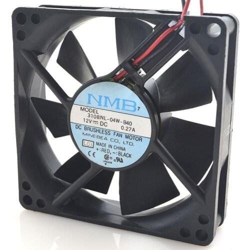 Original FOR NMB 3108NL-04W-B40 12V 0.27A 8CM 80202 wire radiator cooling fan