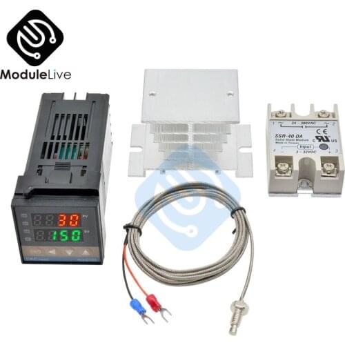 Pid Temperature Controller Regulator Rex c100 Original 1300 Ssr 40DA Solid State Relay Digital Thermostat K Thermocouple Sensor