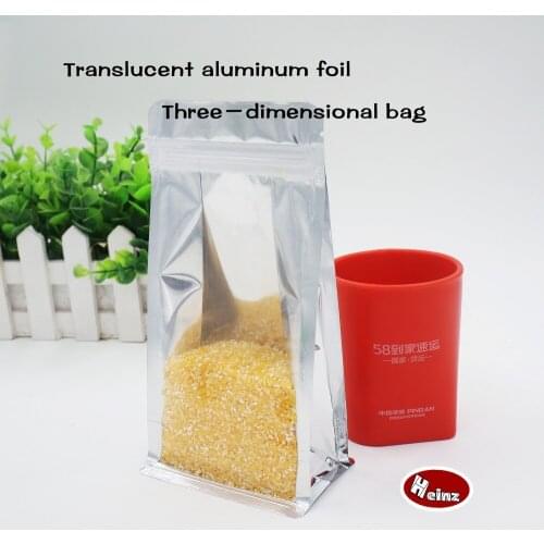 Translucent aluminum foil three-dimensional bag/Tea packing/ Candy Food packaging store. Spot 100/ package