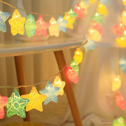 1.5M 3M Led Crack Cloud Small Lanterns Flashing Lights String Lights Five-Pointed Star Hanging Lights Christmas Tree Decoration